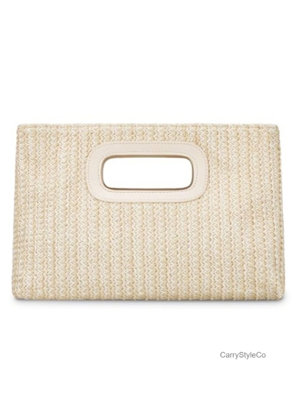 Faux Straw Clutch Top Handle Crossbody Evening Bag with Gold Chain Strap
